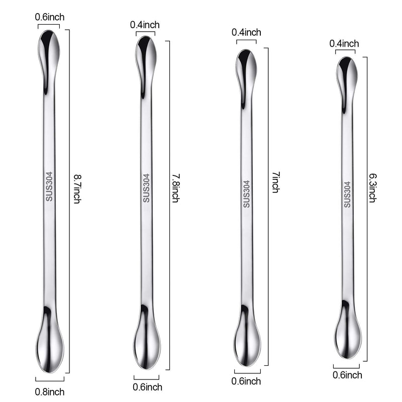 22 Pieces Stainless Steel Lab Spatula Micro Scoop Set Laboratory Sampling Spoon Mixing Spatula for Powders Gel Cap Filler