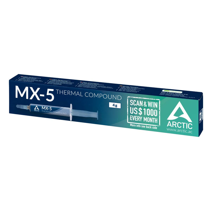 ARCTIC MX-5 (4 g) - Quality Thermal Paste for All CPU Coolers, Extremely high Thermal Conductivity, Low Thermal Resistance, Long Durability, Metal-Free, Non-Conductive, Non-capacitive 4 g