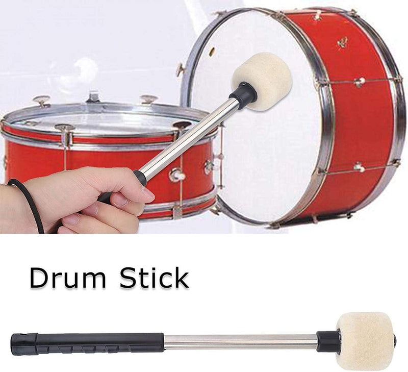 Jiayouy 2 Pack Felt Head Bass Drum Mallet Percussion Timpani Mallets Sticks with Velvet Bag 32cm/12.6Inch