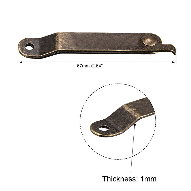 uxcell Folding Support Hinge Furniture Decorative Box Lid Hinges Bronze Tone 67mmx11mm 10 Pcs
