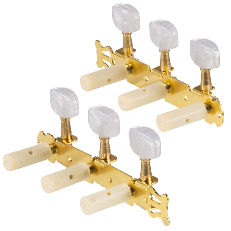 Randon Classical Guitar String Tuning Peg Tuner Machine Heads Tuning Key Pegs 3+3 Tuners for Nylon Strings (GOLD)