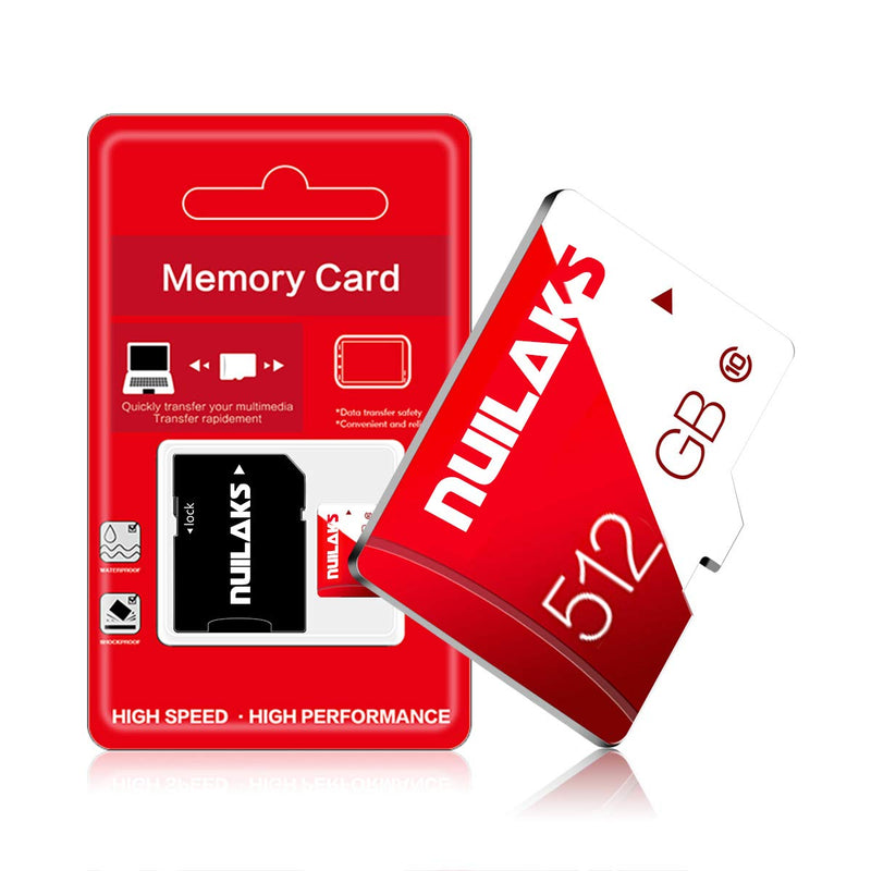 512GB Micro SD Card with Adapter (Class 10 High Speed), Memory SD Cards for Camera, TF Memory Card for Phone Computer Game Console, Dash Cam, Camcorder, Surveillance, E-Reader, Drone…