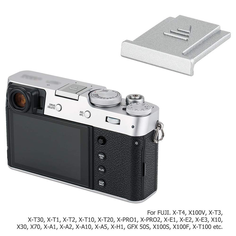4PCS Silver Camera Hot Shoe Cover Protector Cap for Fujifilm Fuji GFX 50S II XT-30II XT-30 II X-T20 XT-10 X-S10 X100V X100F X100T X100S X-T4 X-T3 X-T2 X-E4 X-E3 X-E2S X-T200 X-T100 X-A7 X-Pro3 X-Pro2