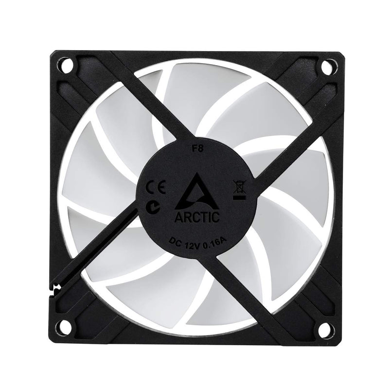 ARCTIC F8-80 mm Standard Case Fan, Very Quite Motor, Computer, Push- or Pull Configuration, Fan Speed: 2000 RPM - Black/White F8 (black/white)