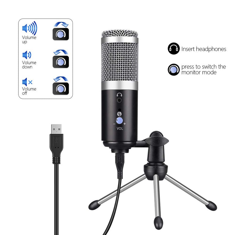 [AUSTRALIA] - USB Microphone, Ksera Condenser Microphone for Computer/Laptop,Plug & Play with Tripod Stand Home Studio Recording Microphone for Online Chat,Streaming Twitch,Voice Overs,Podcasting for YouTube 