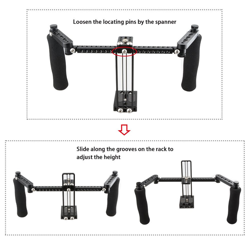 CAMVATE Monitor Cage with Adjustable Handles for 5 inch and 7 inch LCD Monitors