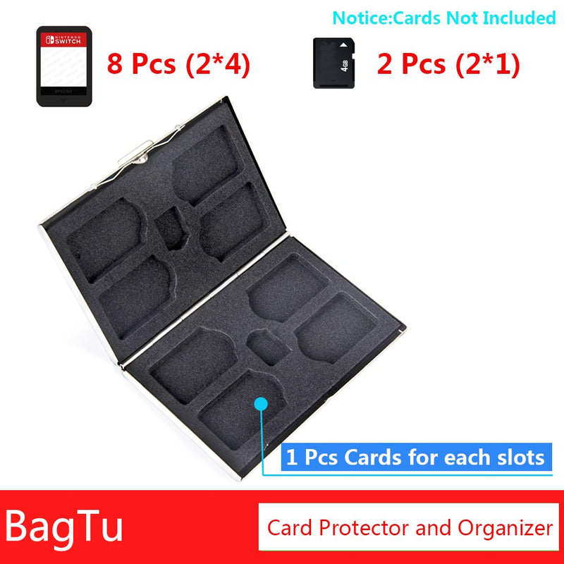 10 in 1 Metal Switch Game Card Case for Nintendo, BagTu Portable Card Protector for 8 Switch Game Cards and 2 Memory Cards