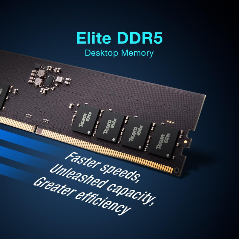 TEAMGROUP Elite DDR5 32GB Kit (2x16GB) 5600Mhz Hynix IC PC5-44800 CL46 Non-ECC Unbuffered UDIMM 288 Pin PC Computer Desktop Memory Module Ram Supports Intel & AMD TED532G5600C46DC01 32GB Kit (2x16GB) 5600MHz CL46-46-46-90 Dual Channel