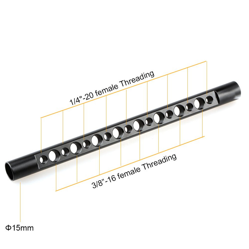 CAMVATE 15mm Cheese Rod with 1/4"-20 and 3/8"-16 Thread Hole for DSLR Rigs Camera Video Cage (197mm) 197mm