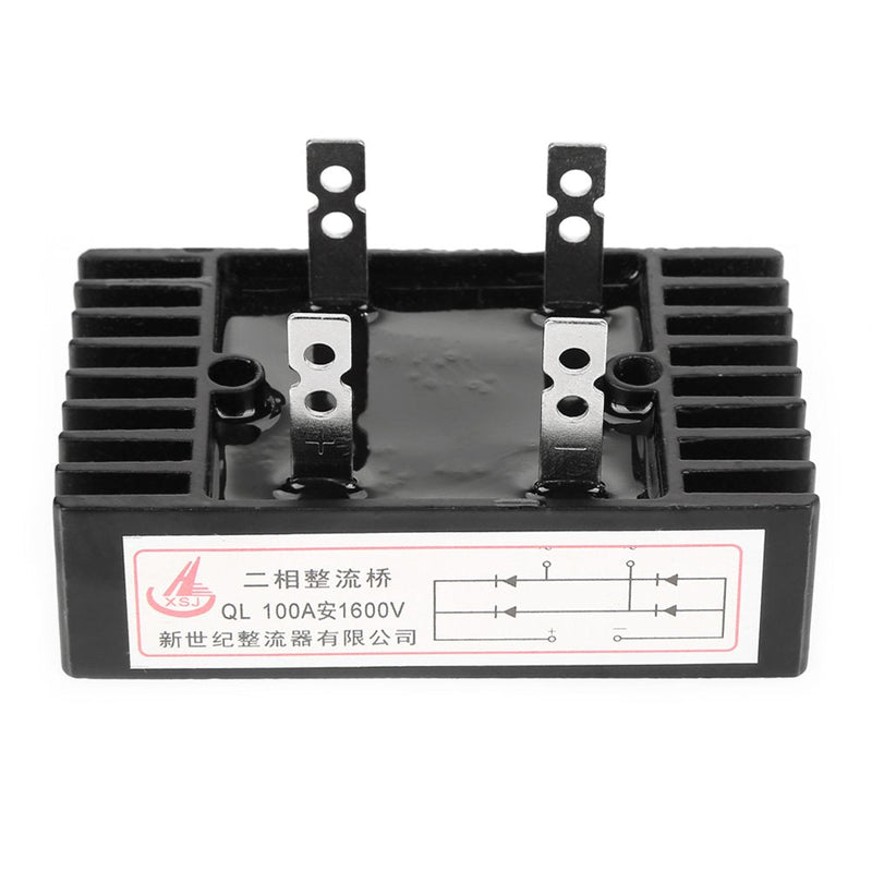 Bridge Rectifier, 2-Phase Diode Bridge Rectifier 100A 1600V Full Wave Silicon Diodes Bridge Rectifier Diode High Power with Heat Sink