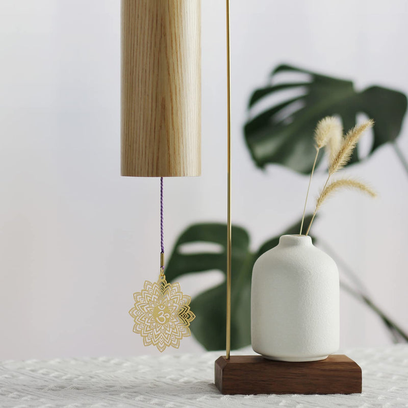 Mowind Chakra Chimes Natural Bamboo Wind Chimes Meditation Chord Windchime Wind bell for Home Decoration Zen Mindfulness Crown Chakra