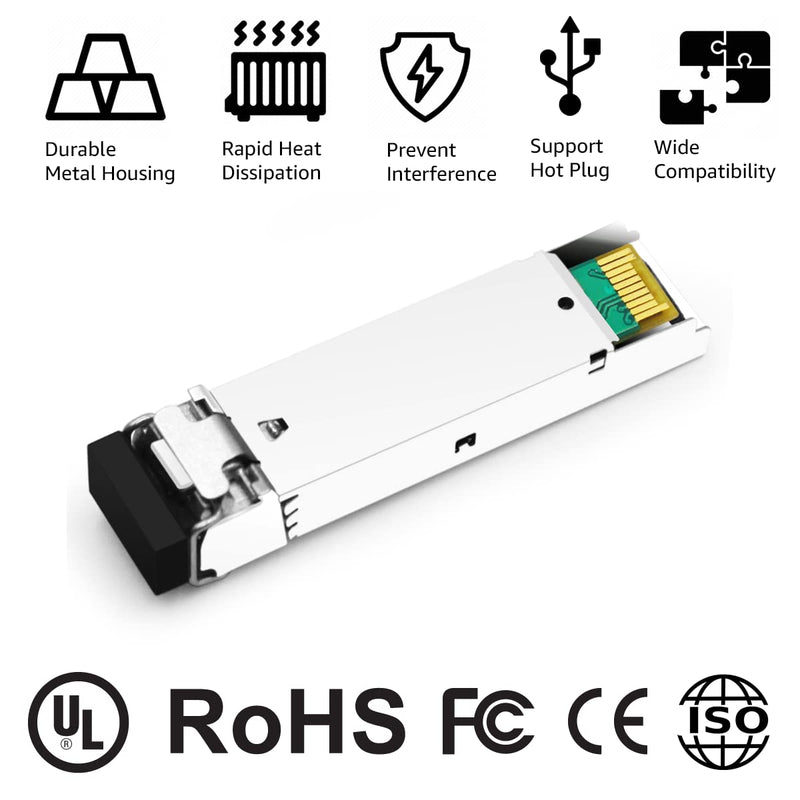 10G SFP+ SR Multi-Mode Module 10GBase-SR SFP+ LC Transceiver 10Gb 850nm MMF 300m DDM Pack of 4 for Cisco SFP-10G-SR-S Finisar Netgear TP-Link D-Link QNAP Supermicro 10GBASE-SR: 300m (4Pack)