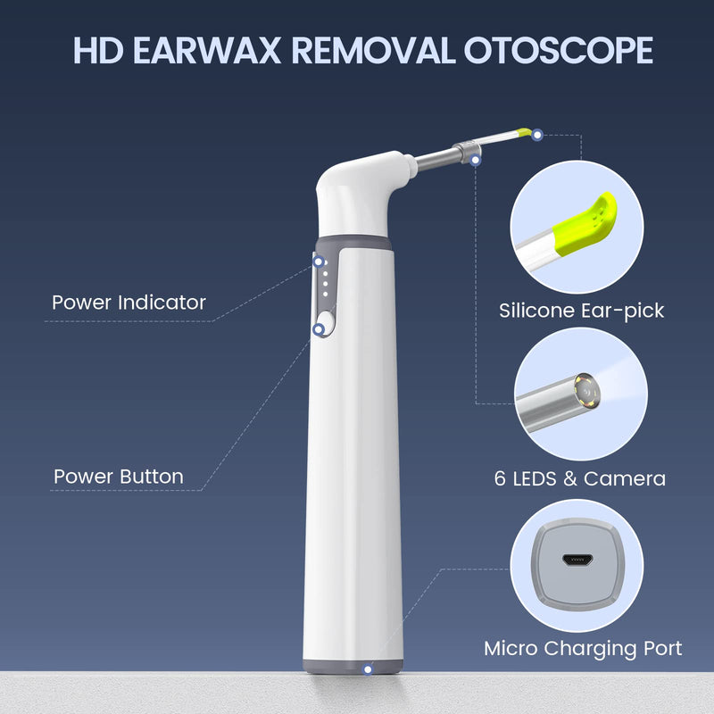 ScopeAround Otoscope Ear wax Removal Camera, Ear Scope with 3.9mm Ultra-Thin Lens, Ear Cleaning Camera with Lights, Otoscope Camera for Children and Adults, Otoscope Compatible with iPhone and Android