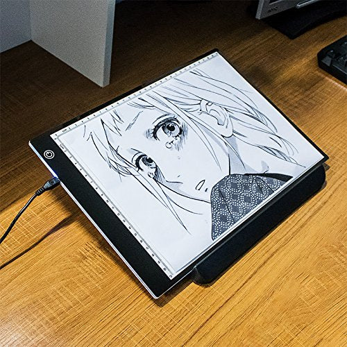 A4 LED Lightbox Board- 5-Volt Super-Bright Ultra-Thin 3/8" Profile Light Box Pad Artcraft Tracing Light Pad Ultra-thin USB Power Cable Dimmable Brightness Tatoo Pad Aniamtion, Sketching, De