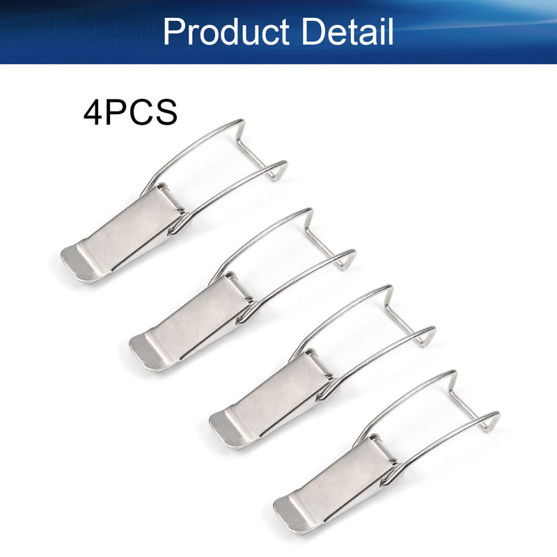 Yinpecly 4Pcs Large Iron Spring Loaded Toggle Latch Hasp Hardware Fitting Spring Loaded Locks Hasps for Case Box Trunk Catches, 4.72inch Length Silver Tone
