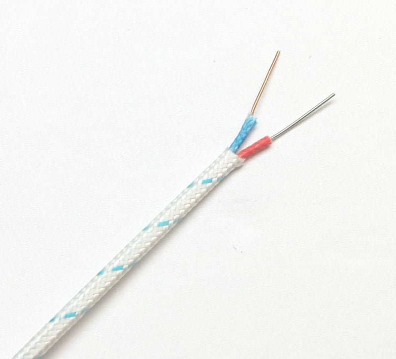 [AUSTRALIA] - T-Type Thermocouple Wire AWG 24 Solid w. Braided Fiberglass Insulation - 10 Yard 