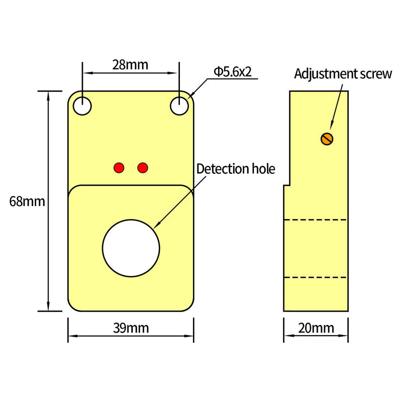 Baomain Ring Proximity Switch Ring Sensor BM-M68-30DN2 NPN, NC(Normally Closed) 30mm Diameter Sensor Screw Machine Feeding Detection and Counting