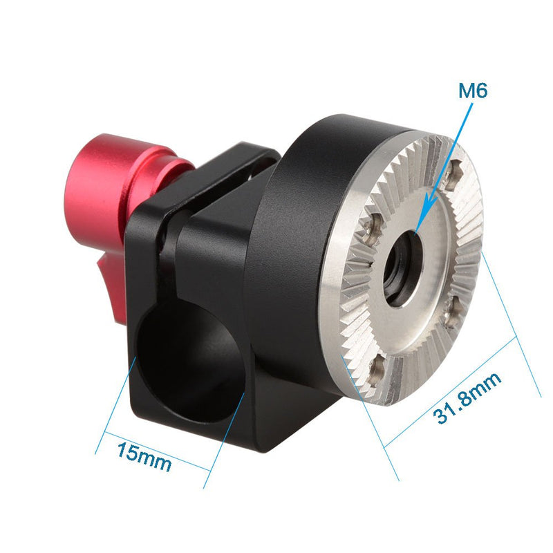CAMVATE 15mm Single Rod Clamp Articulating with Rosette Lock(M6,31.8mm)