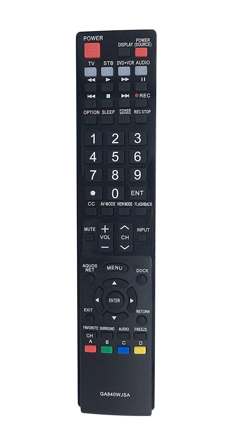 Smartby New GA840WJSA Remote for Sharp Aquos TV LC-40LE810 LC-40LE820 LC-46LE810 LC-46LE820 LC-52LE810 LC-52LE820 LC-60LE810 LC-60LE820