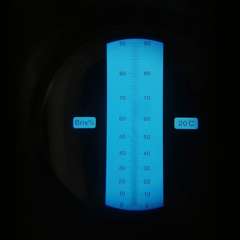 AMTAST Brix Refractometer Hydrometer 0-90% Range with ATC Refractometer for Liquid Fruit Canned Food Sugar Content Test