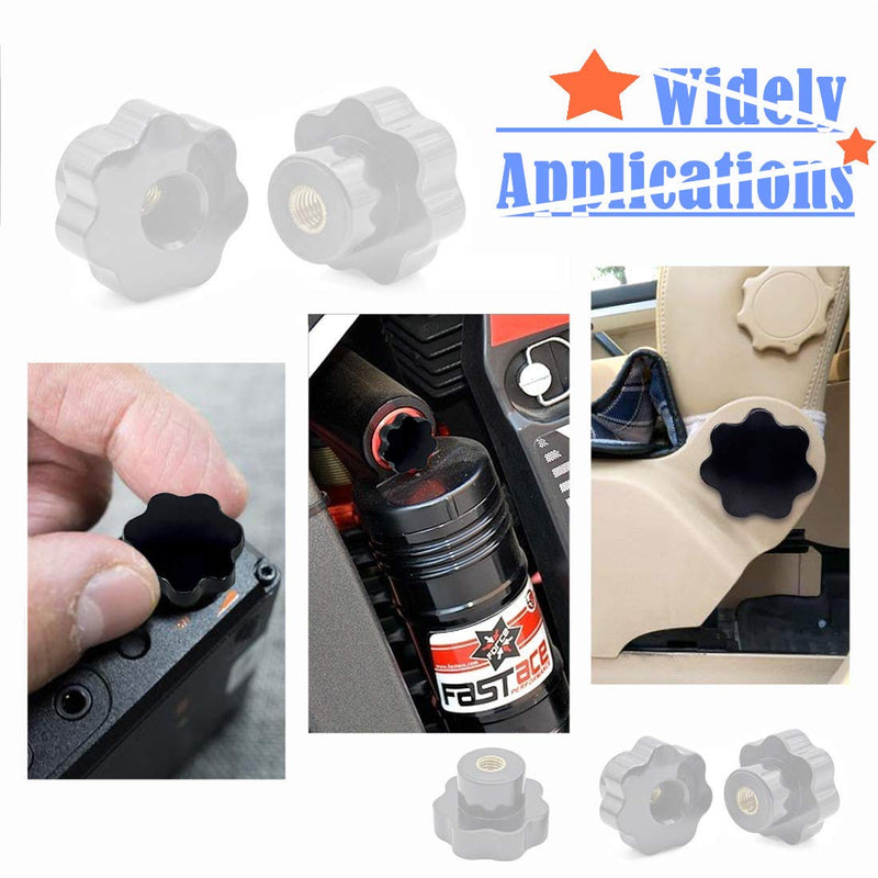 SamIdea Knurled Thread Clamping Knob,Plastic Screw On Type Knurled Clamping Nuts Knob Handle M8 Threaded(Pack of 6)