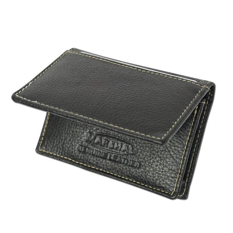 100% Leather Business Card Holder Black #96-70