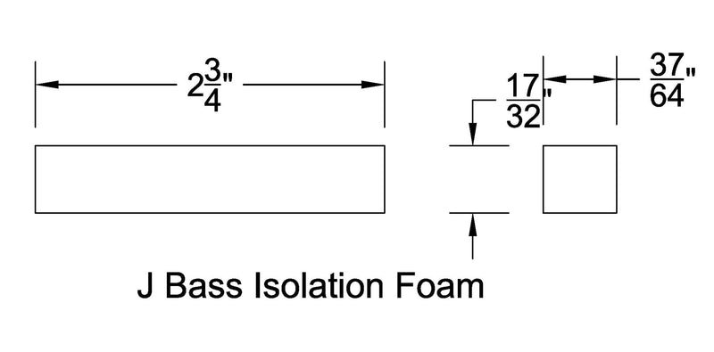 Isolation Foam for J Bass Pickup Black Foam 2 pack