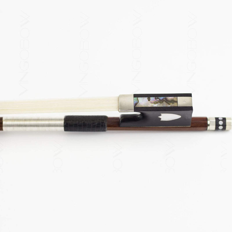 Pernambuco Stick Violin Bow 4/4 Size VINGOBOW 430V Concert Level Shield Pattern Eyes Ebony Frog Well Balanced Warm Sweet Sound Quality Natural Horse Hair Hard Stick Full 4 4