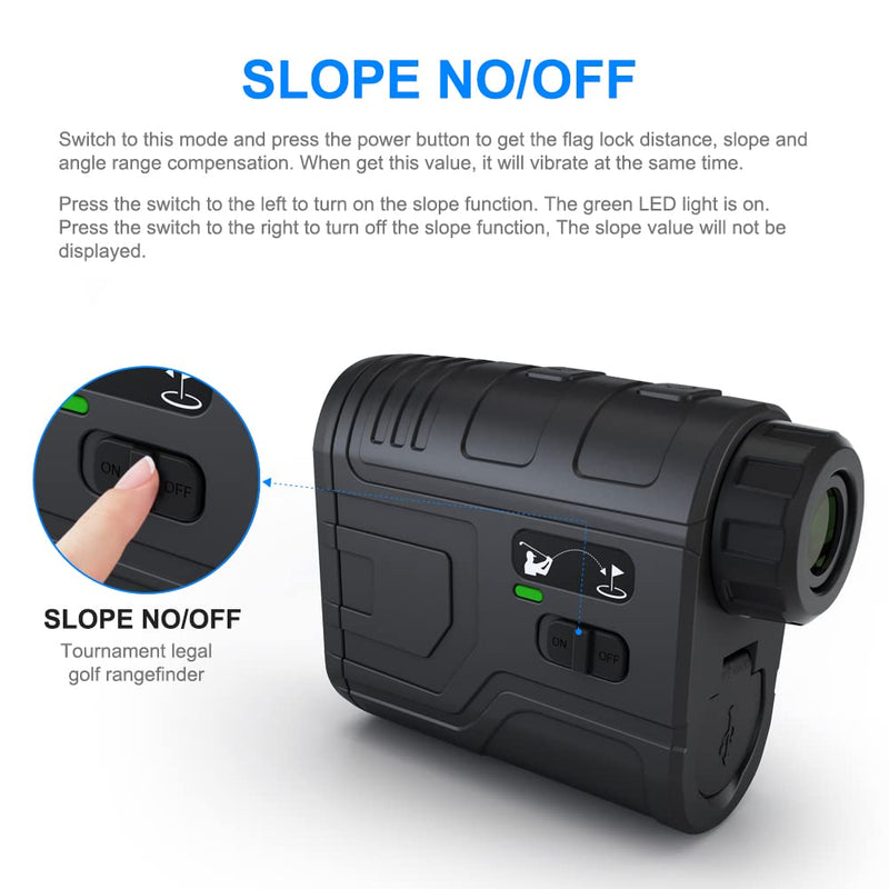 Laser Golf/Hunting Range Finder, 7X Magnification 650/1000 Yards Laser Rangefinder, Accurate, Slope Function, Pin-Seeker & Flag-Lock & Vibration F600S