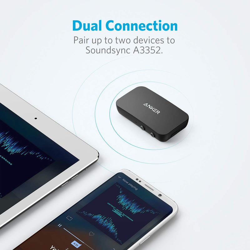 Anker Soundsync A3352 Bluetooth Receiver for Music Streaming with Bluetooth 5.0, 12-Hour Battery Life, Handsfree Calls, Dual Device Connection, for Car, Home Stereo, Headphones, Speakers