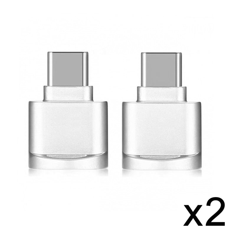 Cablecc 2pcs USB 2.0 Type C USB-C to Micro SD SDXC TF Card Reader Adapter for Cell Phone