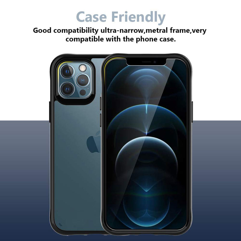 TOCOL 4 Pack Compatible with iPhone 12 Pro (Not for iPhone 12) - 2 Pack Tempered Glass Screen Protector and 2 Pack Glass Camera Lens Protector with Alignment Frame Bubble Free Case Friendly - Clear