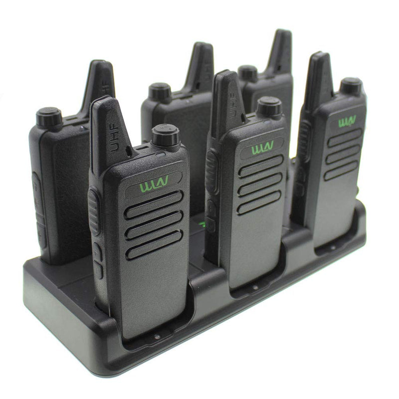 WLN 6In1 Battery Charger Dock for Mini Walkie Talkie WLN KD-C1 KD-C1Plus UHF 400-470 16 Channel Handheld Two Way Radio