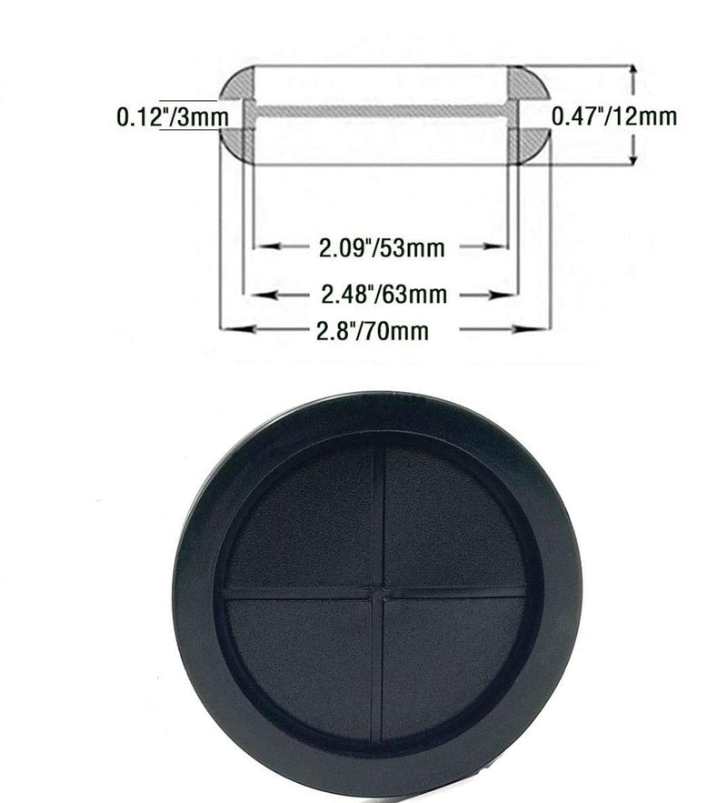 Millie Rubber Grommet,2-1/8"ID 2-1/2"Drill Hole,Hole Grommets,Rubber Hole Plug,Synthetic Rubber Grommets Wire Protection Firewall Hole Plug, Round