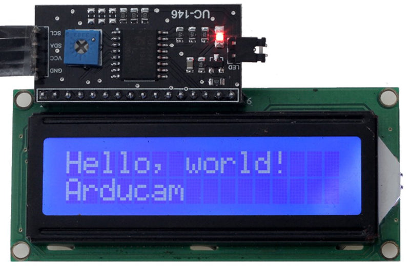 Arducam 1602 16x2 LCD Display Module Based on HD44780 Controller Character White on Blue with Backlight for Arduino, Raspberry Pi Pico
