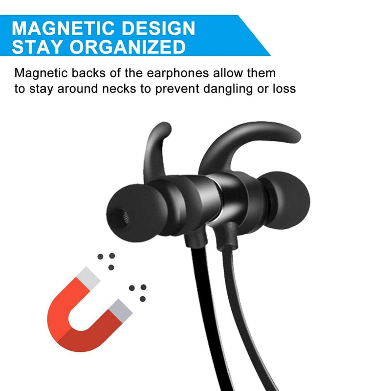 GRC Bluetooth Headphones Neckband, Wireless Bluetooth 4.2 Earbuds IPX5 Sweatproof Magnetic Wireless Earphones with Mic for in-Ear Earphones Sports (8 Hours Play Time, Noise Cancelling)