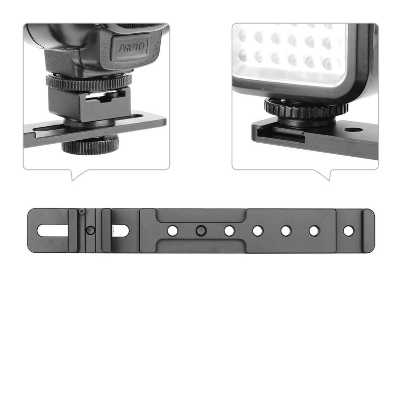 [AUSTRALIA] - ChromLives 8'' Cold Shoe Extension Bar, Flash Straight Bracket, Camera Dual Mount Flash Bracket Compatible with Nikon Canon Sony Olympus DSLR Camera Camcorder DV Dual camera mount 