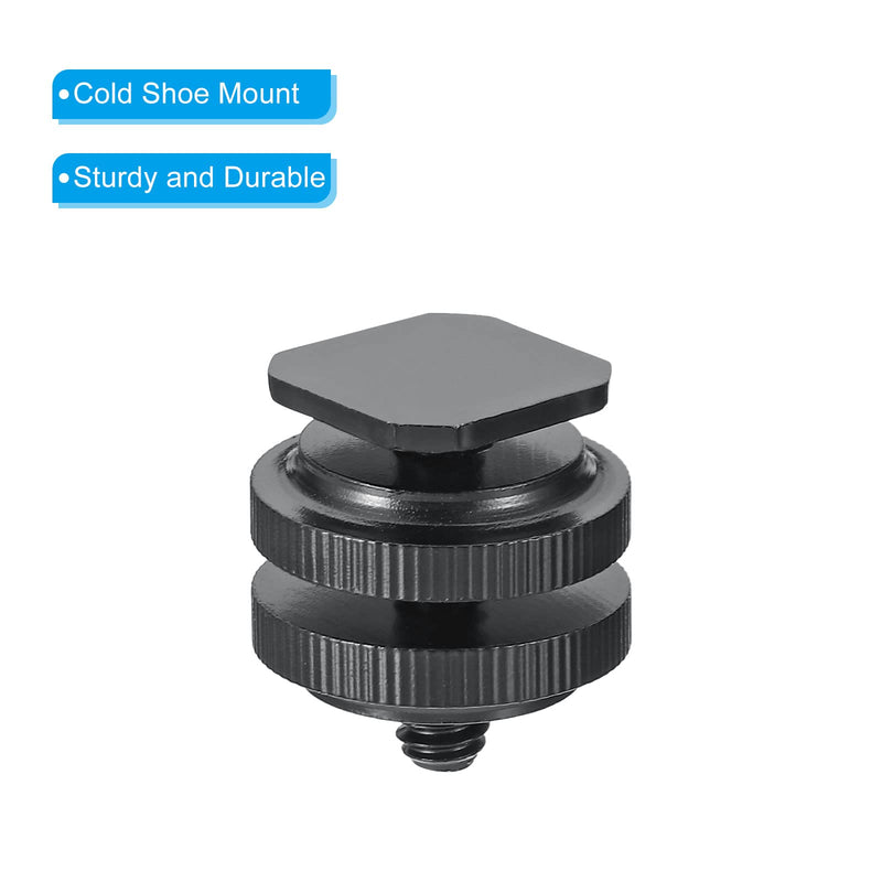 PATIKIL 1/4"-20 Camera Hot Shoe Mount, 2 Pack Flash Cold Shoe Mount Tripod Screw Adapter for DSLR Rig Black