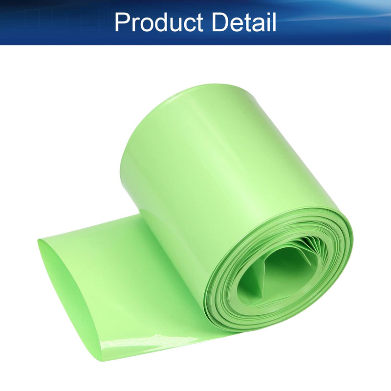 Bettomshin 1Pcs 3.35 inch Flat Width Battery Heat Shrink Tubing DIY Battery PVC Heat Shrink Wrap Tube 32.8 Ft Length Fruit Green for Four Section 18650 Battery Light Green 1