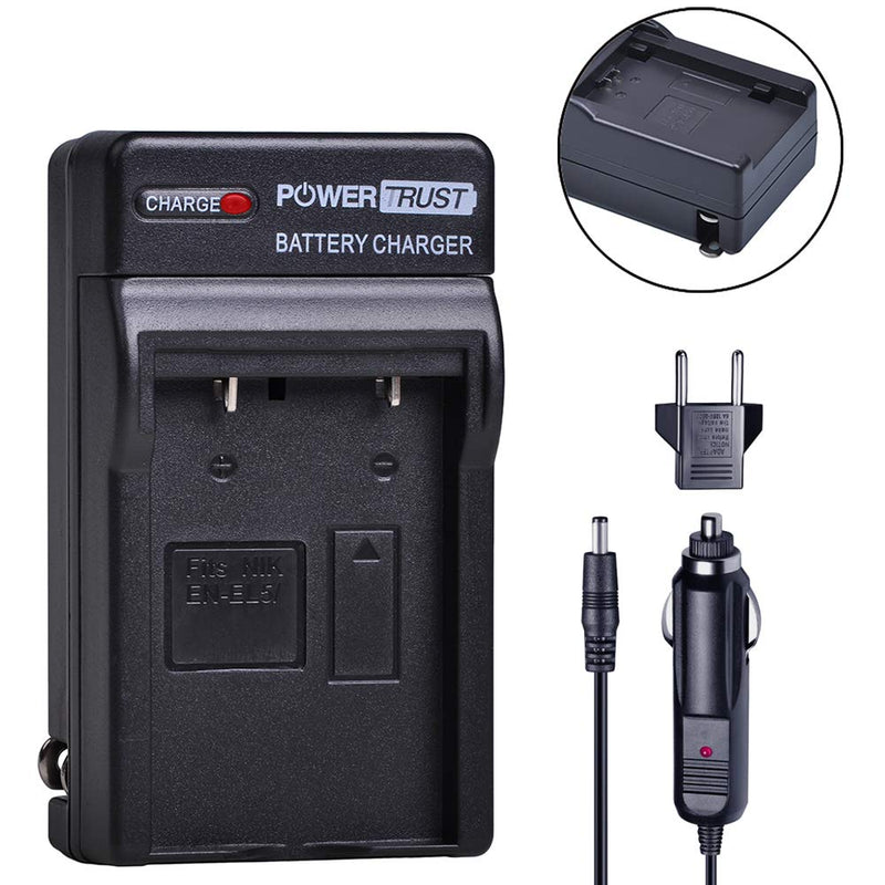 PowerTrust 3X EN-EL5 EL5 Battery and Fast Charger Kits for Nikon ENEL5 CoolPix 3700, 4200, 5200, 5900, 7900, P3, P4, P80, P90, P100, P500, P510, P520, P530, P5000, P5100, P6000, S10 Digital Camera