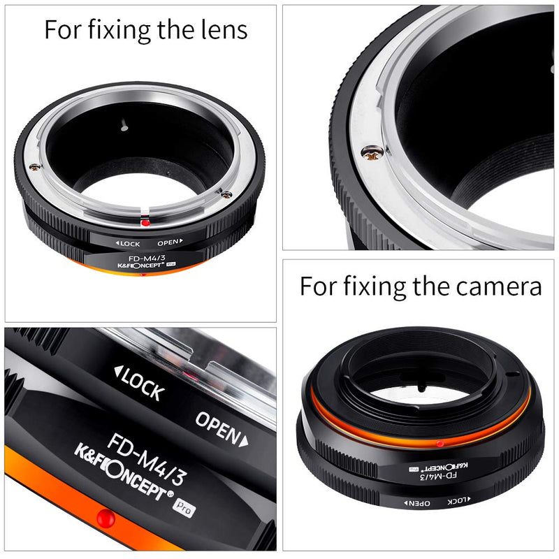 K&F Concept FD to M4/3 Lens Mount Adapter Ring with Matting Varnish Design for Canon FD Lens to Micro Four Thirds M43 Olympus Pen and Panasonic Lumix Cameras FD-M4/3