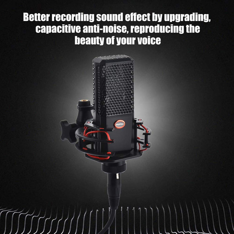 Hopcd 240PRO Professional Recording Microphone, 16mm Cardioid Condenser Mic Microphone, Universal Computer/Sound Card/Live Broadcast/Studio Recording Microphone - Plugand Play