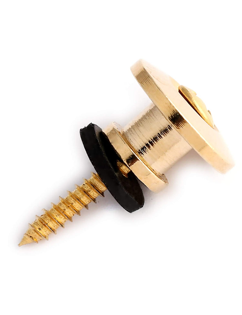 Metallor Guitar Strap Locks and Buttons End Pins with Mounting Screws and Washers for Electric Guitar Bass Acoustic Guitar Ukulele Mandolin Gold.