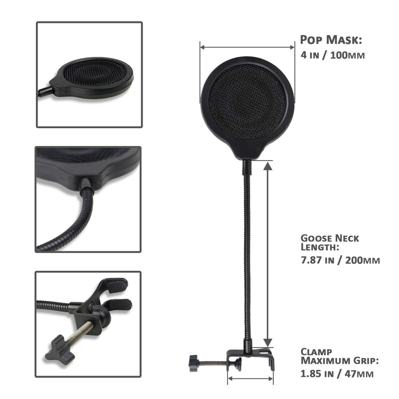 HyperX SoloCast Mic Pop Filter - 3 Layers Metal Windscreen with Flexible 360° Clip Wind Pop Screen Suitable for HyperX SoloCast Microphone by YOUSHARES