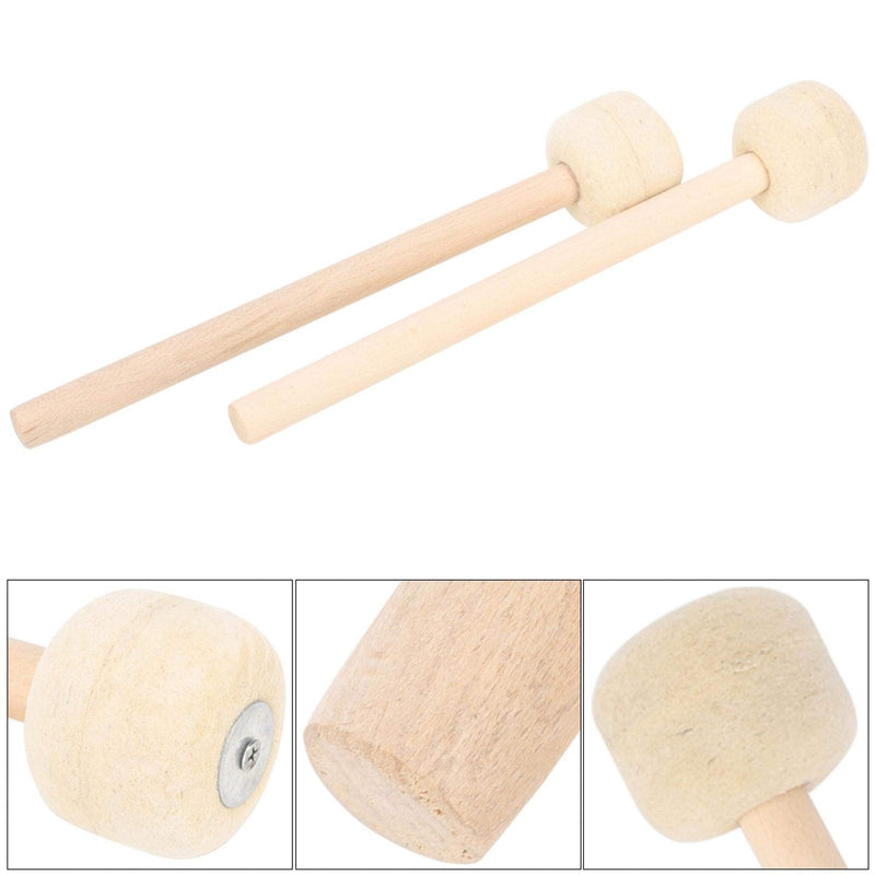 Fockety Musical Instrument, 2Pcs Wool Wooden Drum Stick, Soft Head Perfect Weight for Amateur Professional