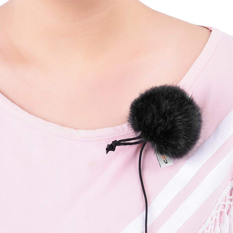 Comica CVM-MF1(B) Outdoor Furry Microphone Wind Muff for lavalier Lapel Microphone Comica Audio-Technica etc.(3 Pack) (Black) black