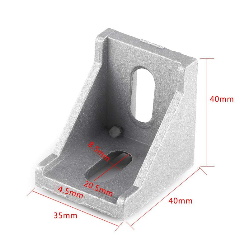 Yosoo Right Angle Brace Fastener Bracket, 5Pcs 40x40mm L Shape Corner Connector Aluminum Alloy Shelf Support Bracket