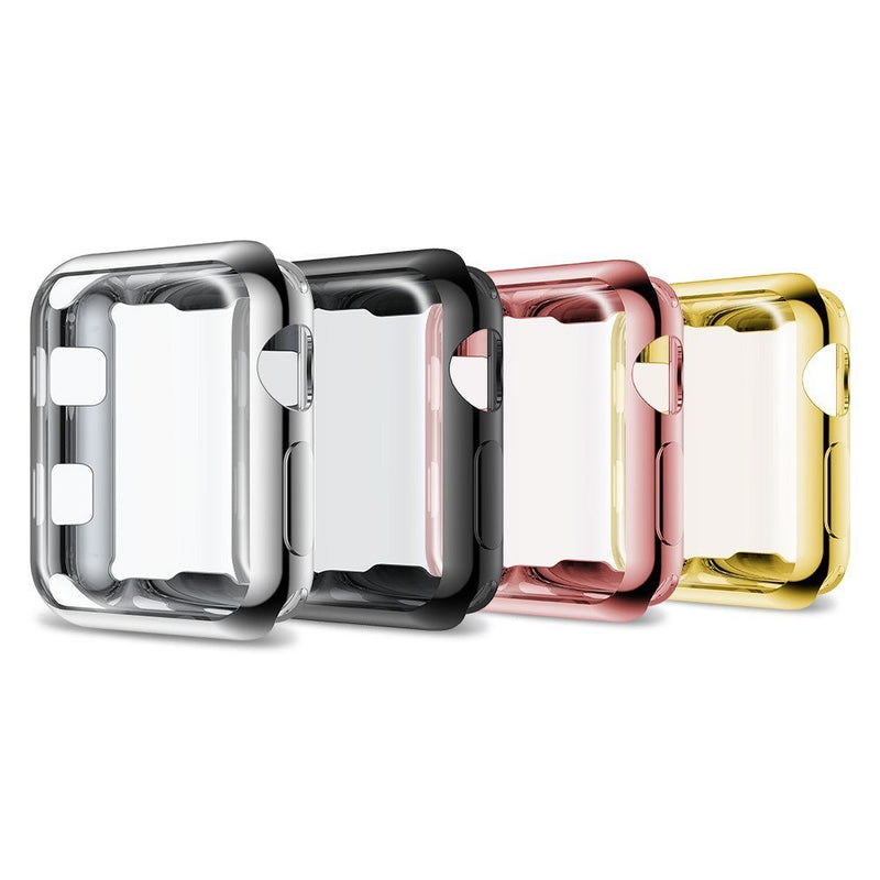 Josi Minea x2 Pcs iWatch Protective Snap-On Case with Built-in [ Clear ] Screen Protector - Anti-Scratch & Shockproof Thin Cover HD Shield Compatible with Apple Watch Series 5 & 4 [ 2 Pack - 44mm ]