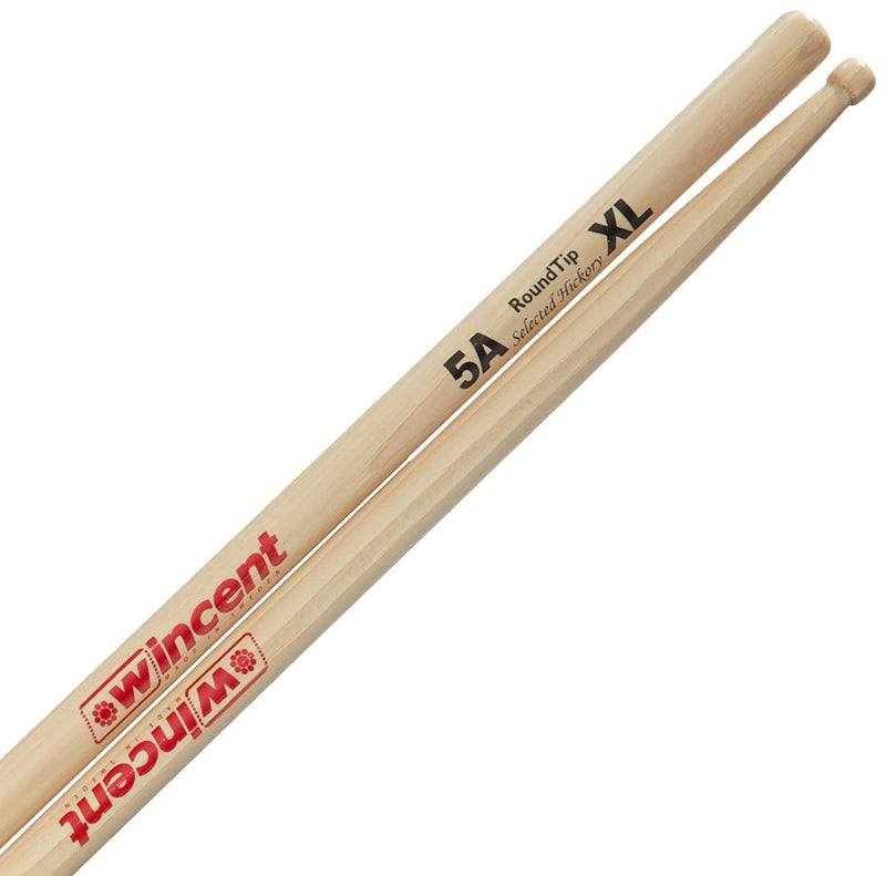 Wincent - 5AXL Round Tip Hickory Drumsticks (pair)