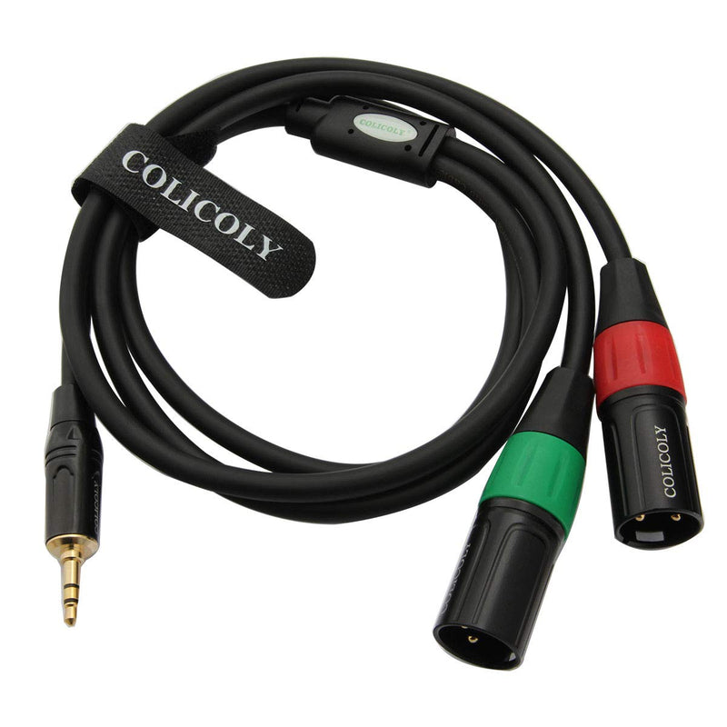 [AUSTRALIA] - COLICOLY 3.5mm to XLR Stereo Y-Splitter Cable, 1/8 inch Mini Jack TRS to Dual XLR Male Pro Stereo Breakout Cable -6.6ft 6 feet 